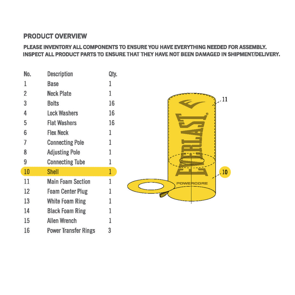 Everlast Shell For P00001266 Black/White