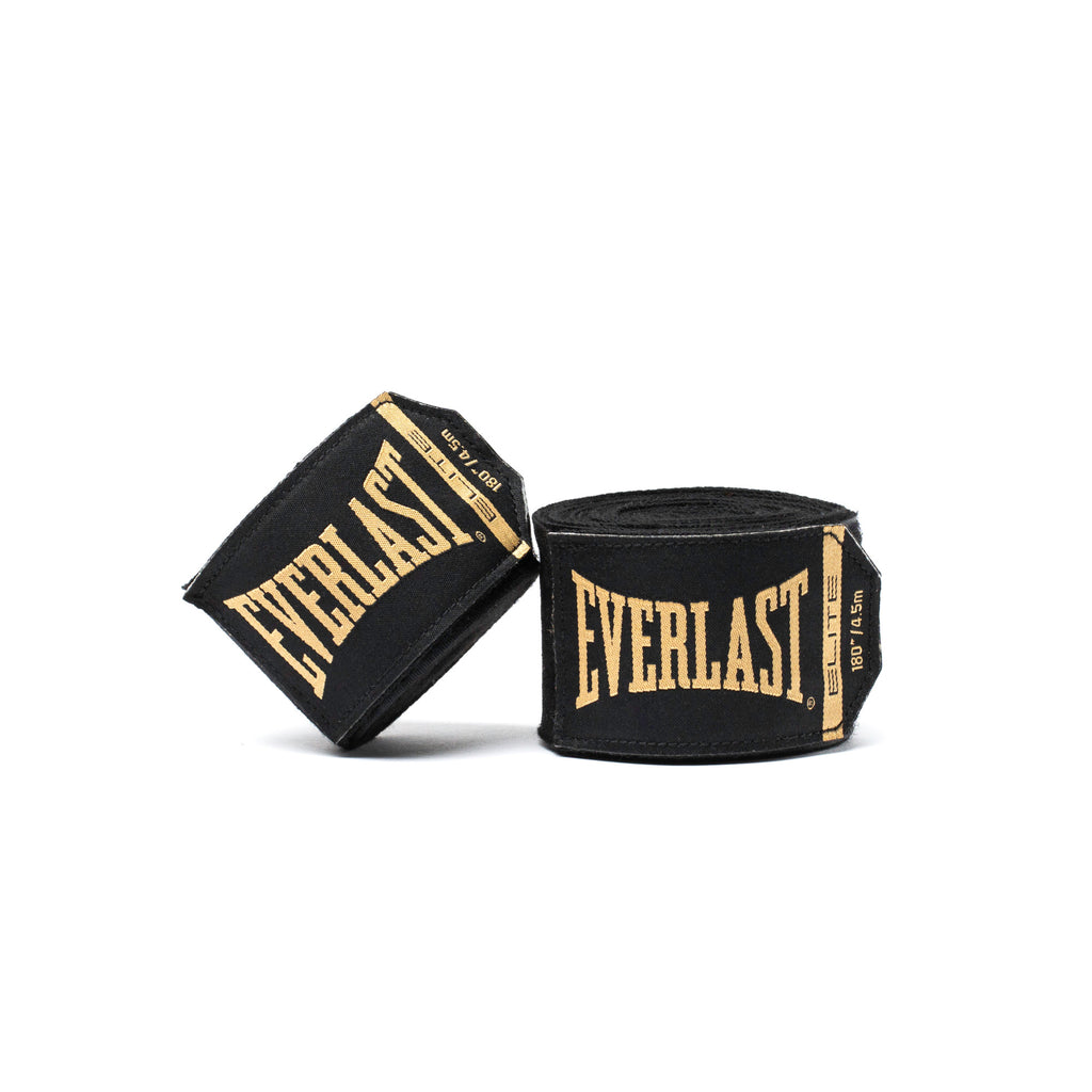 Everlast Elite 180” Handwraps - Black/Gold