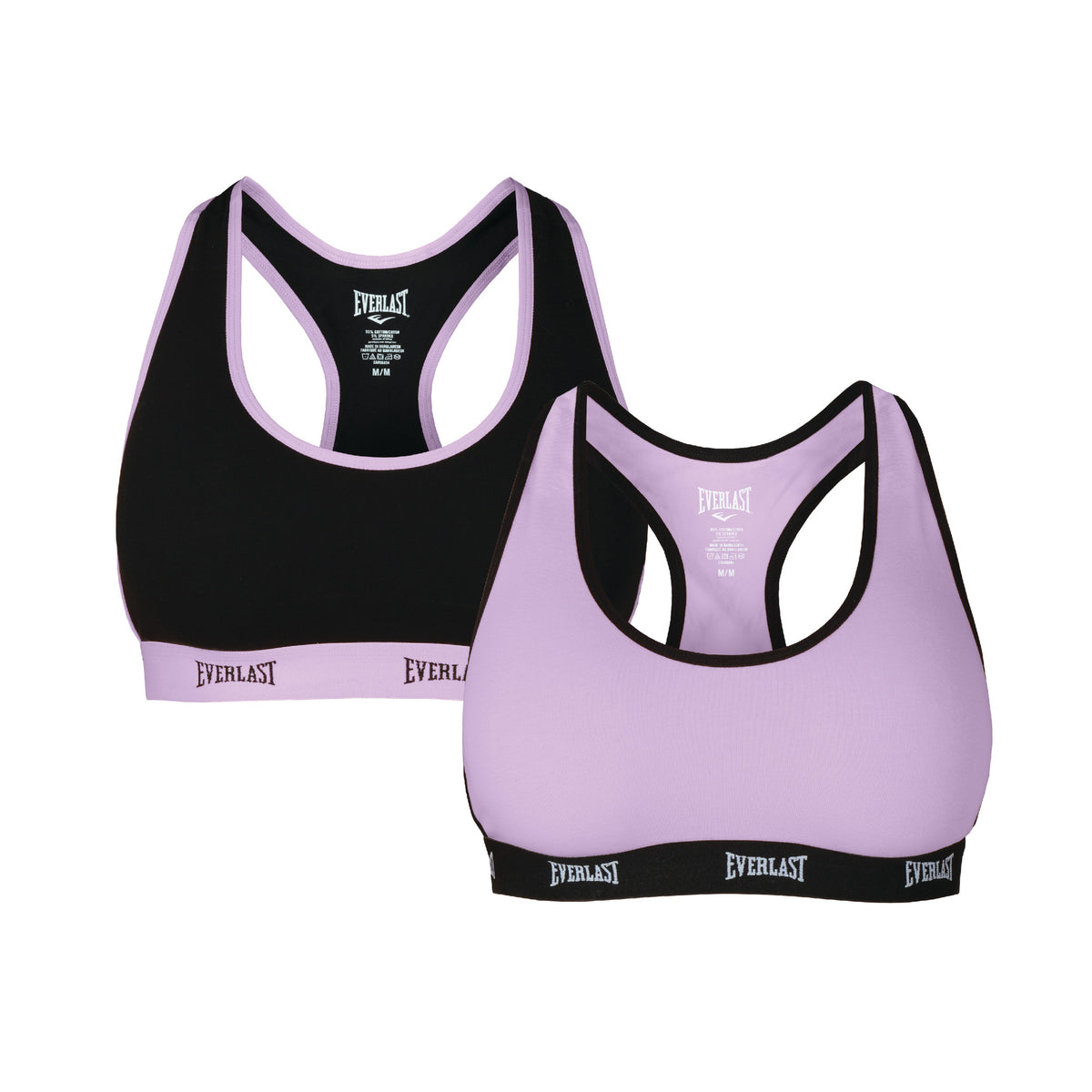 EUC Ryka Padded Sports Bra, light support, soft, pink, grey, set, 2 pack,  medium