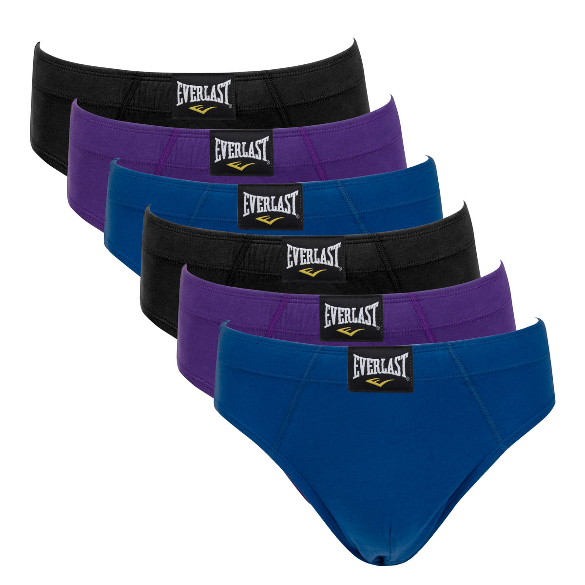 Everlast 6 Pack Brief Navy, Purple, Black