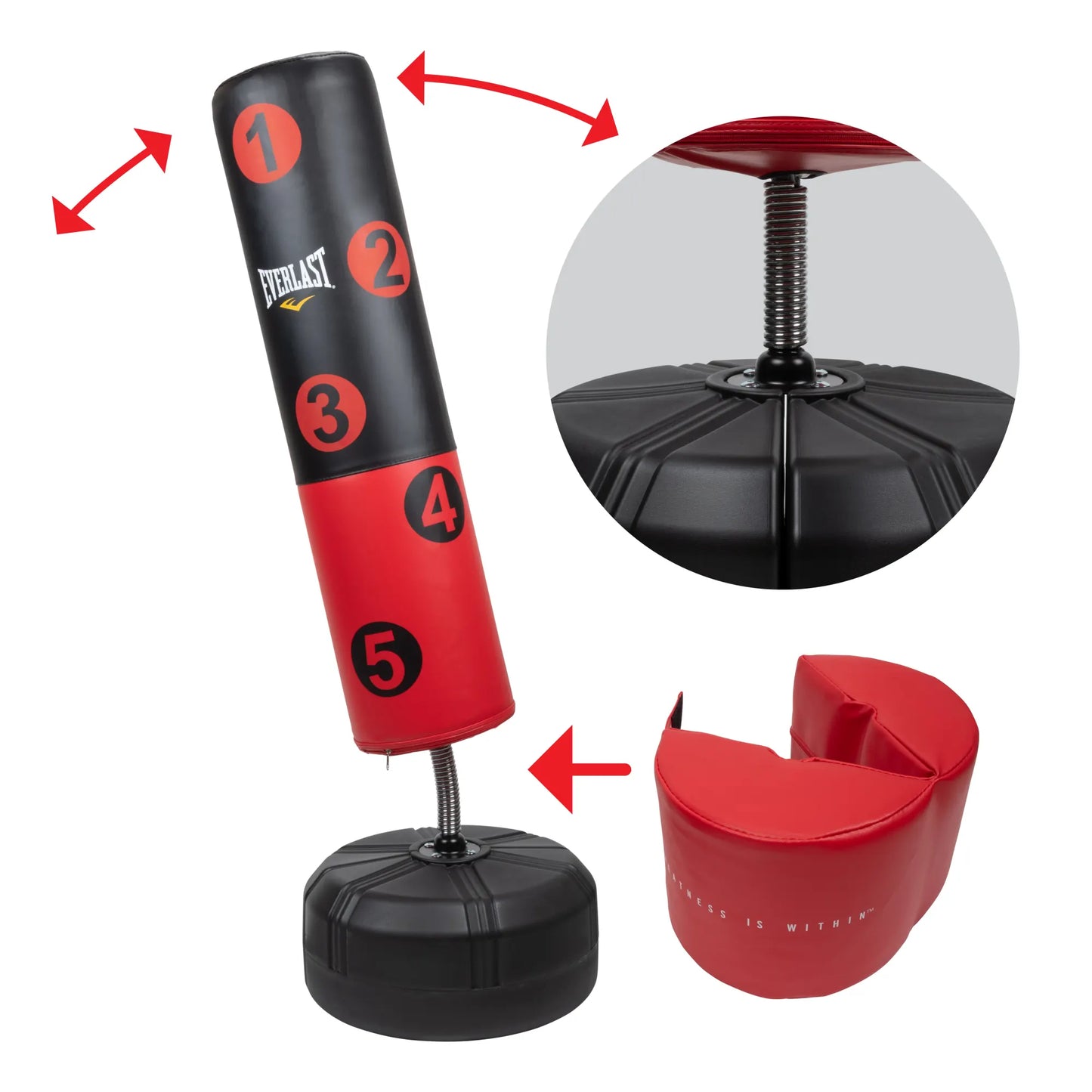 Everlast Target Freestanding Punching Bag Red