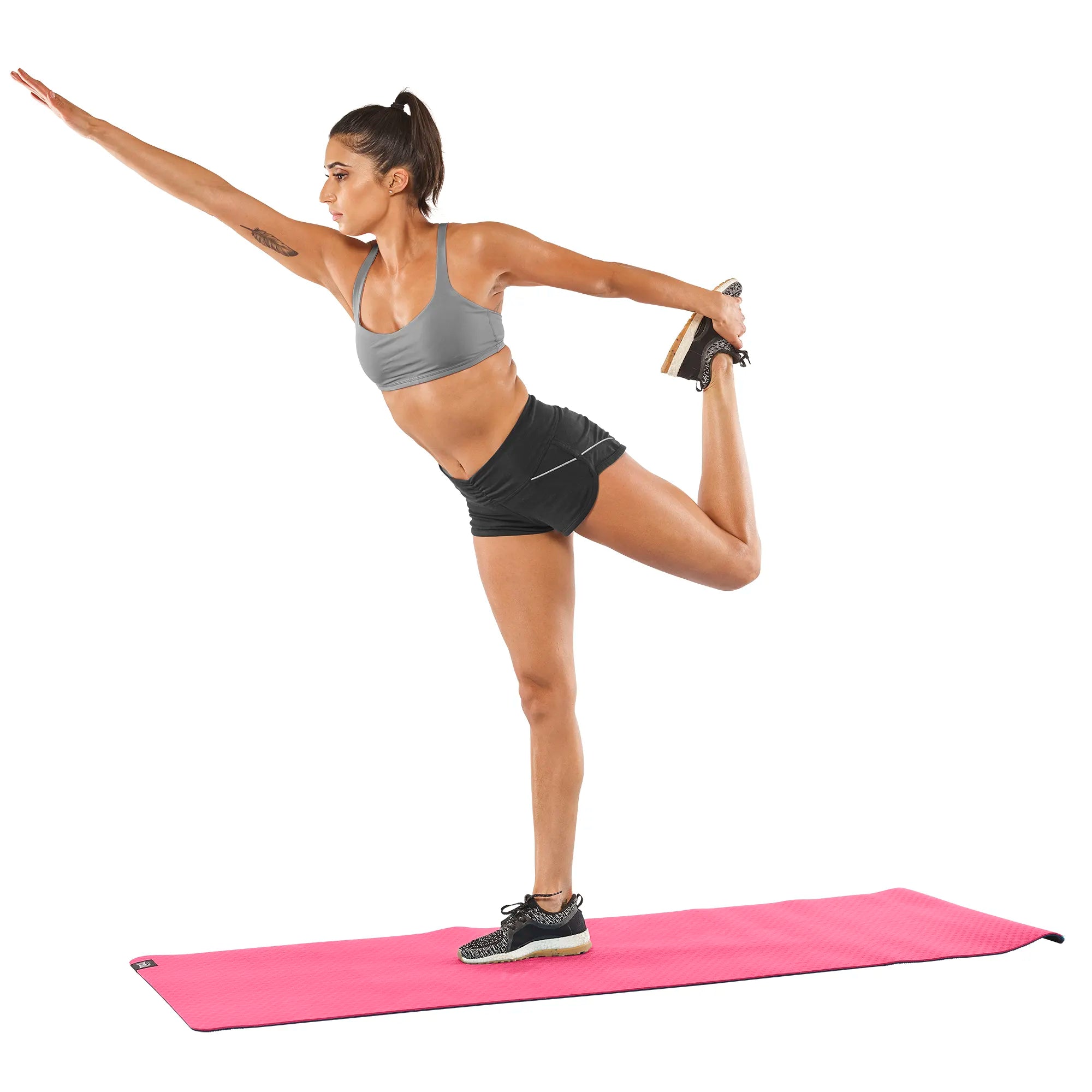 6MM TPE Premium Yoga Mat - Everlast Canada 6MM TPE Premium Yoga Mat - Pink/Grey