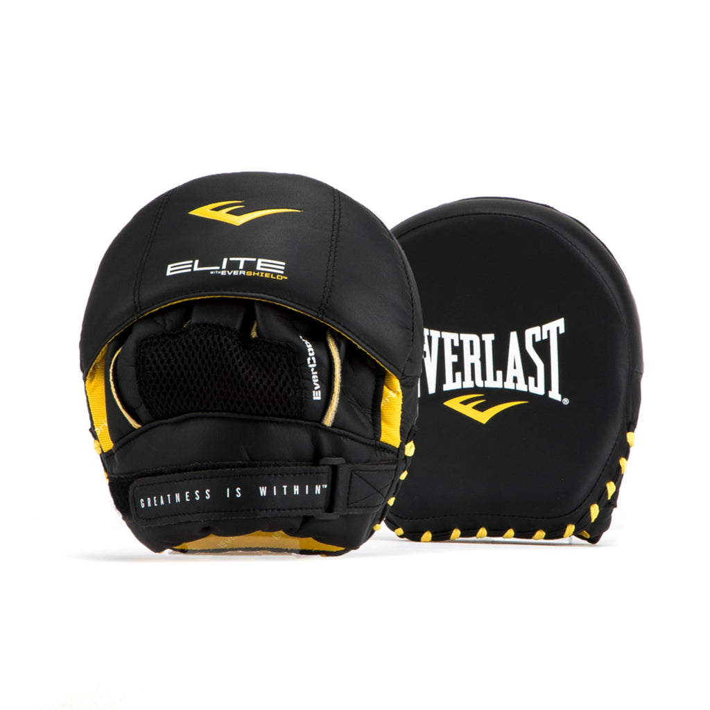 Everlast Elite 2 Punch Mitts - Guanti Da Allenamento Nero/Oro, Taglia Unica - Foto 7