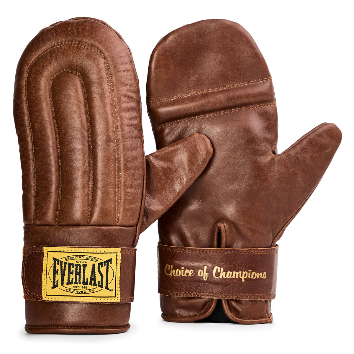 Everlast 1910 Pro Leather Bag Mitts Brown