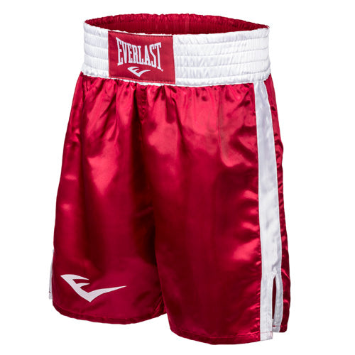 VTG Everlast Boxing Shorts Trunks Medium Men Red Satin Black Trim Logo Waist