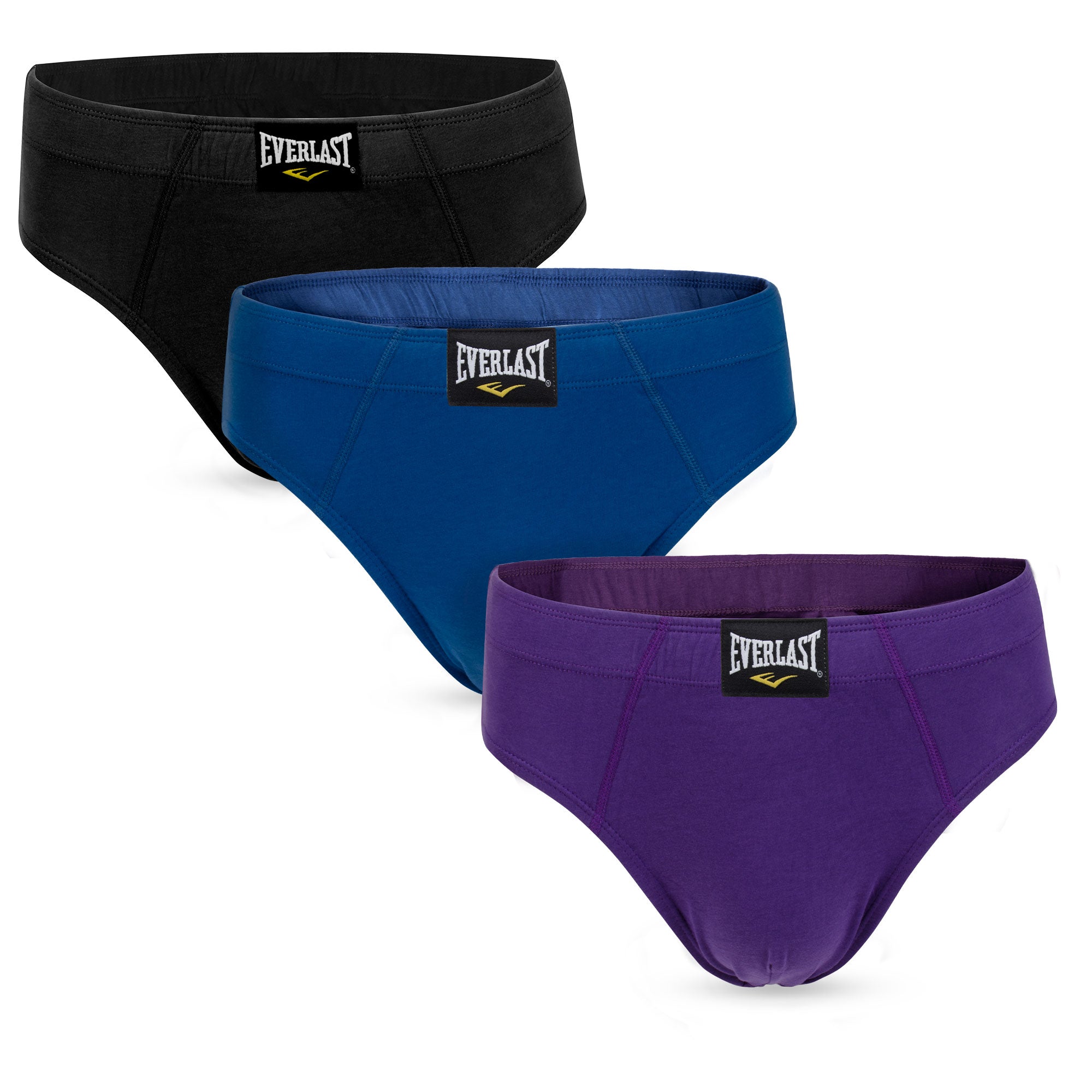 Everlast Mens Boxer Briefs Active Performance Breathable Underwear for Men,  Black/Blue Large 6-Pack 