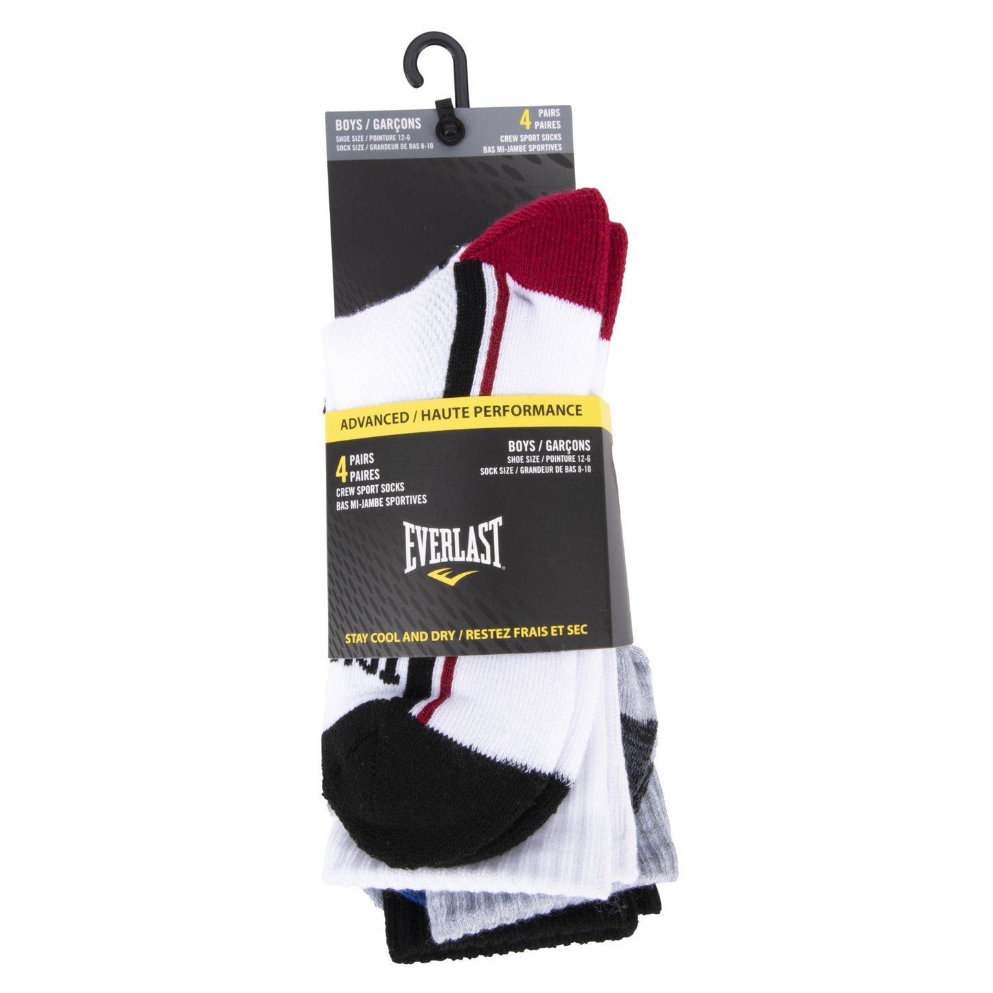 Boys Crew Sport Socks - 4 Pack - Everlast Canada Boys Crew Sport Socks - 4 Pack