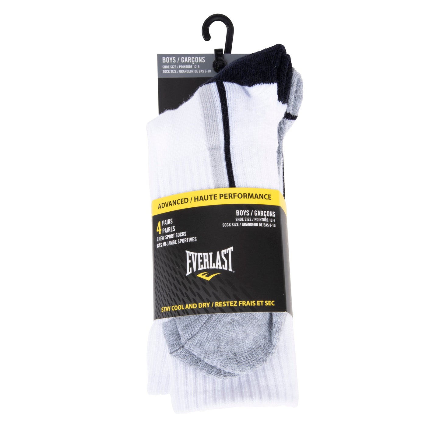 Boys Crew Sport Socks - 4 Pack - Everlast Canada Boys Crew Sport Socks - 4 Pack