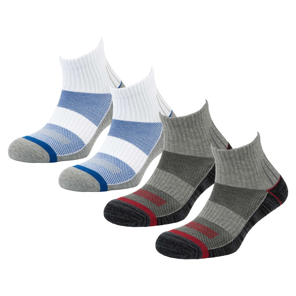 Men's Anklet Socks - 4 Pack - Everlast Canada Men's Anklet Socks - 4 Pack Wht/Blk/Hea/Red / ONE SIZE