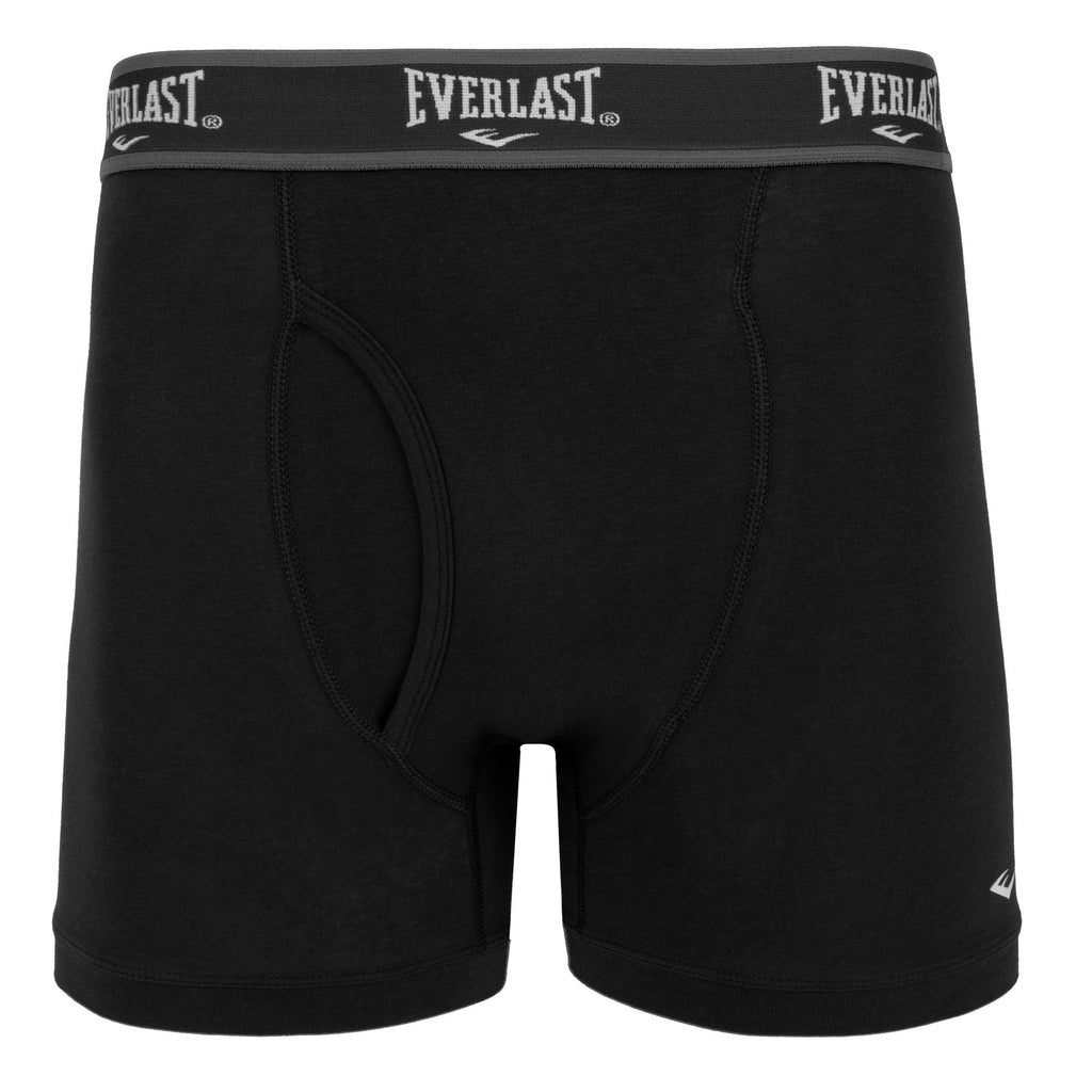 Everlast Mens Boxer Briefs Active Performance Breathable Underwear for Men,  Black/Blue Large 6-Pack 