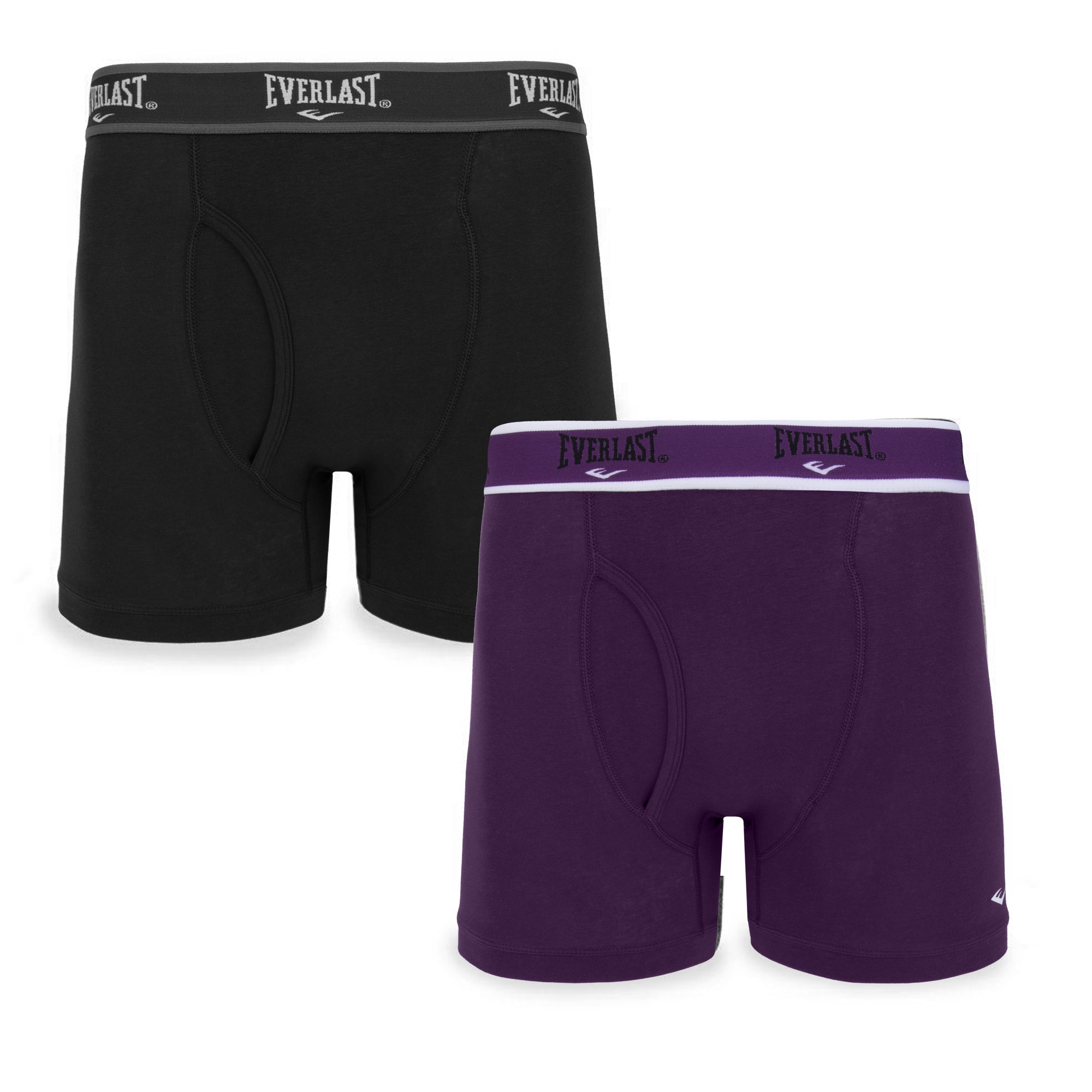Everlast Mens Boxer Briefs Active Performance Breathable Underwear for Men,  Black/Blue Large 6-Pack