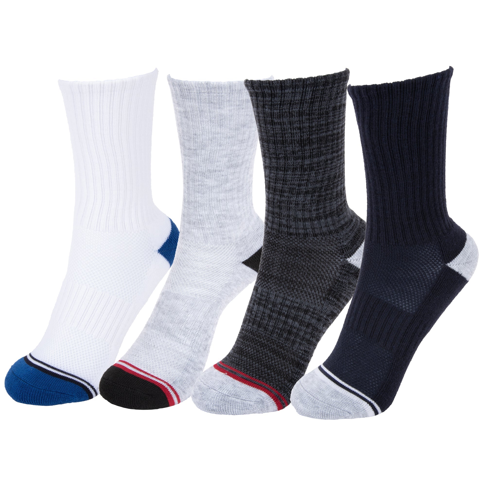 Boys Crew Sport Socks - 4 Pack - Everlast Canada Boys Crew Sport Socks - 4 Pack WHITE, HEATHER GREY, GREY AND BLACK / ONE SIZE
