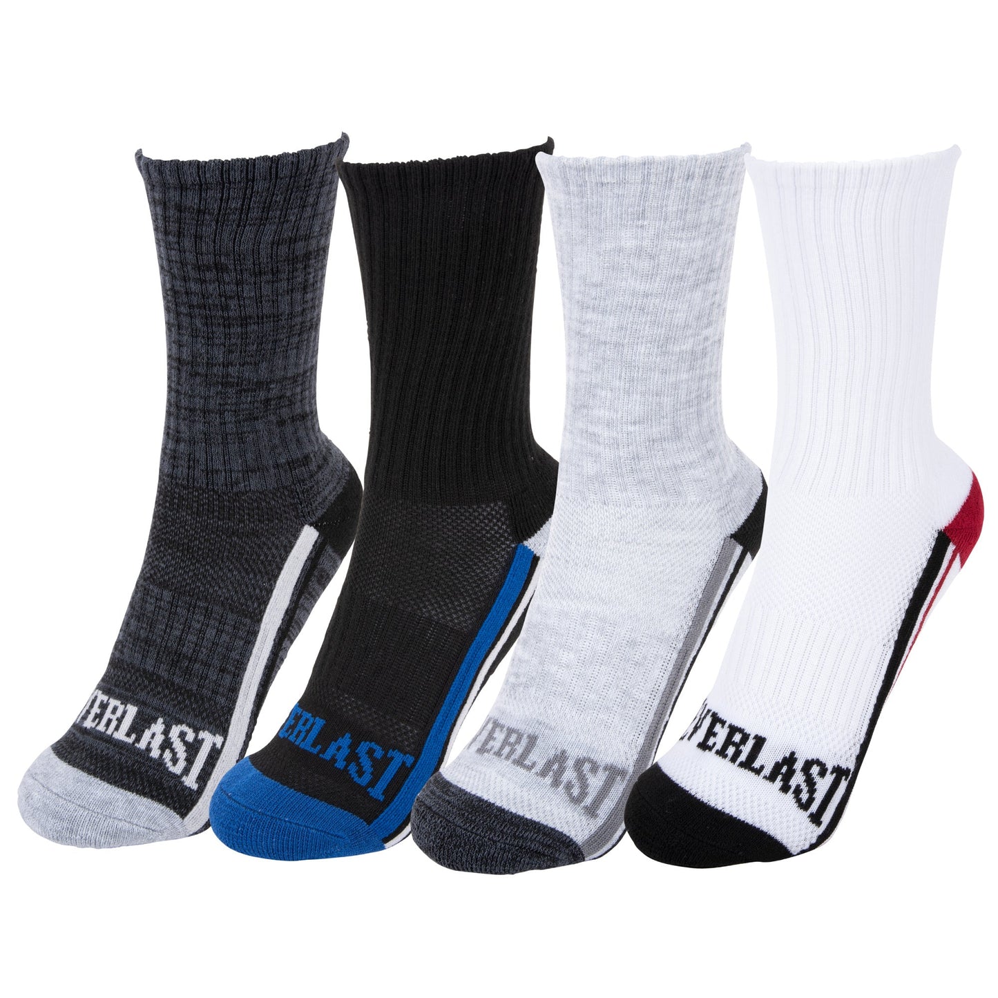 Boys Crew Sport Socks - 4 Pack - Everlast Canada Boys Crew Sport Socks - 4 Pack GREY, BLACK, HEATHER GREY AND WHITE / ONE SIZE