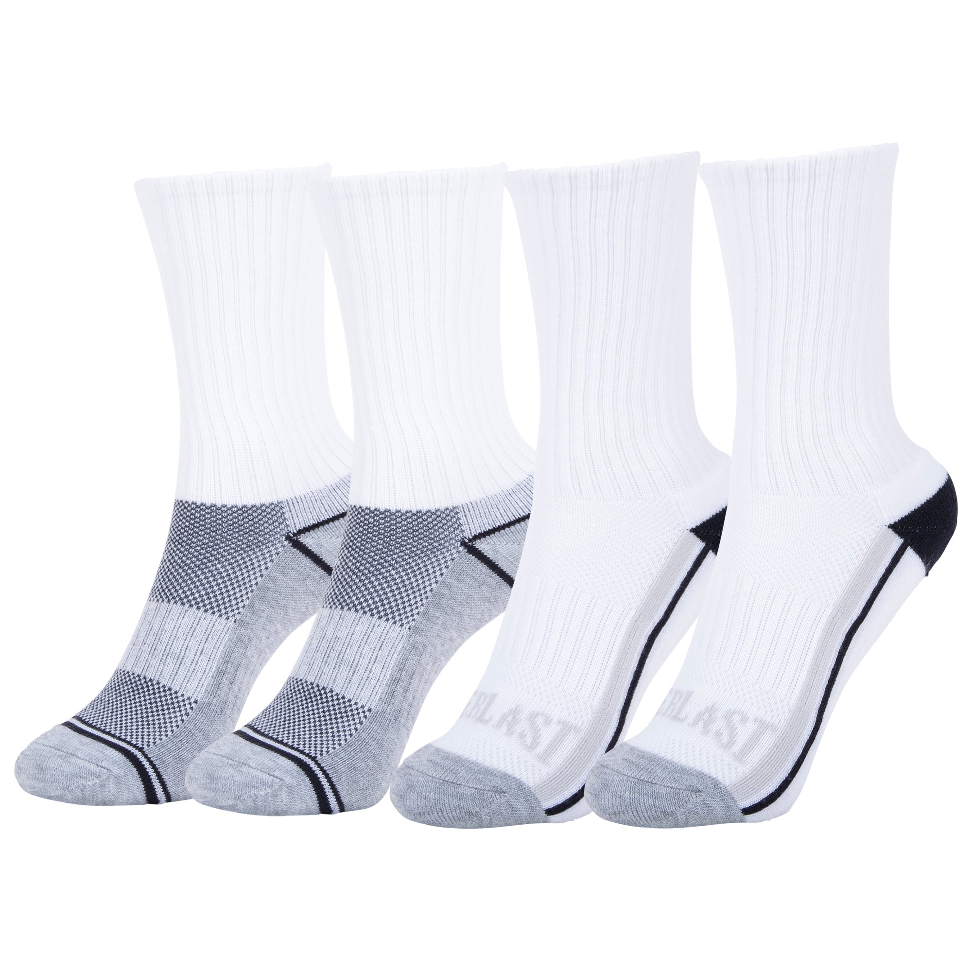 Boys Crew Sport Socks - 4 Pack - Everlast Canada Boys Crew Sport Socks - 4 Pack BLACK, GREY & WHITE / ONE SIZE