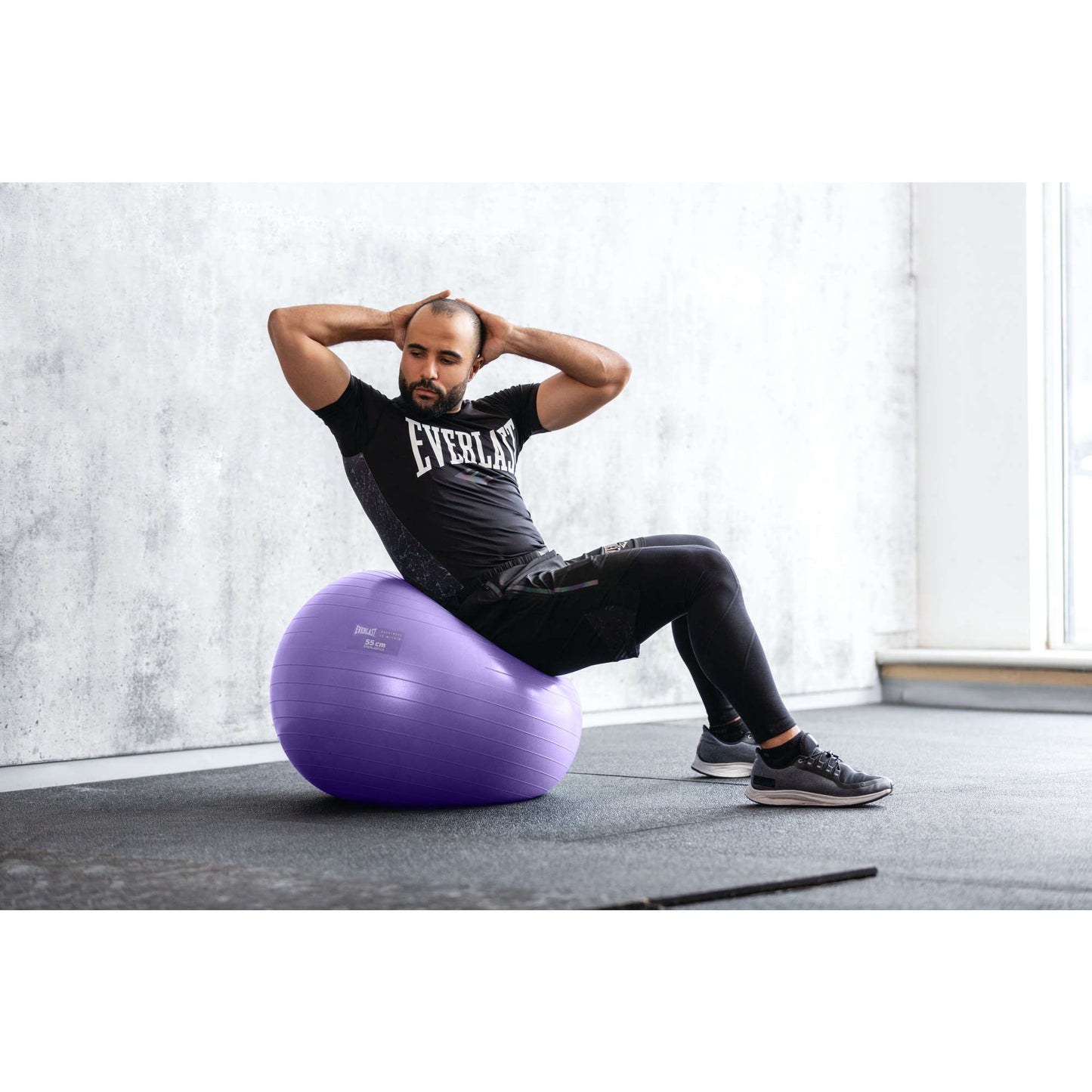 55cm Anti-Burst Stability Ball W/3LB Sand Weight - Everlast Canada 55cm Anti-Burst Stability Ball W/3LB Sand Weight