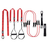 Body Weight Suspension Trainer With 4 - 8LB Resistance Tubings - Everlast Canada Body Weight Suspension Trainer With 4 - 8LB Resistance Tubings Red/Black / ONE SIZE