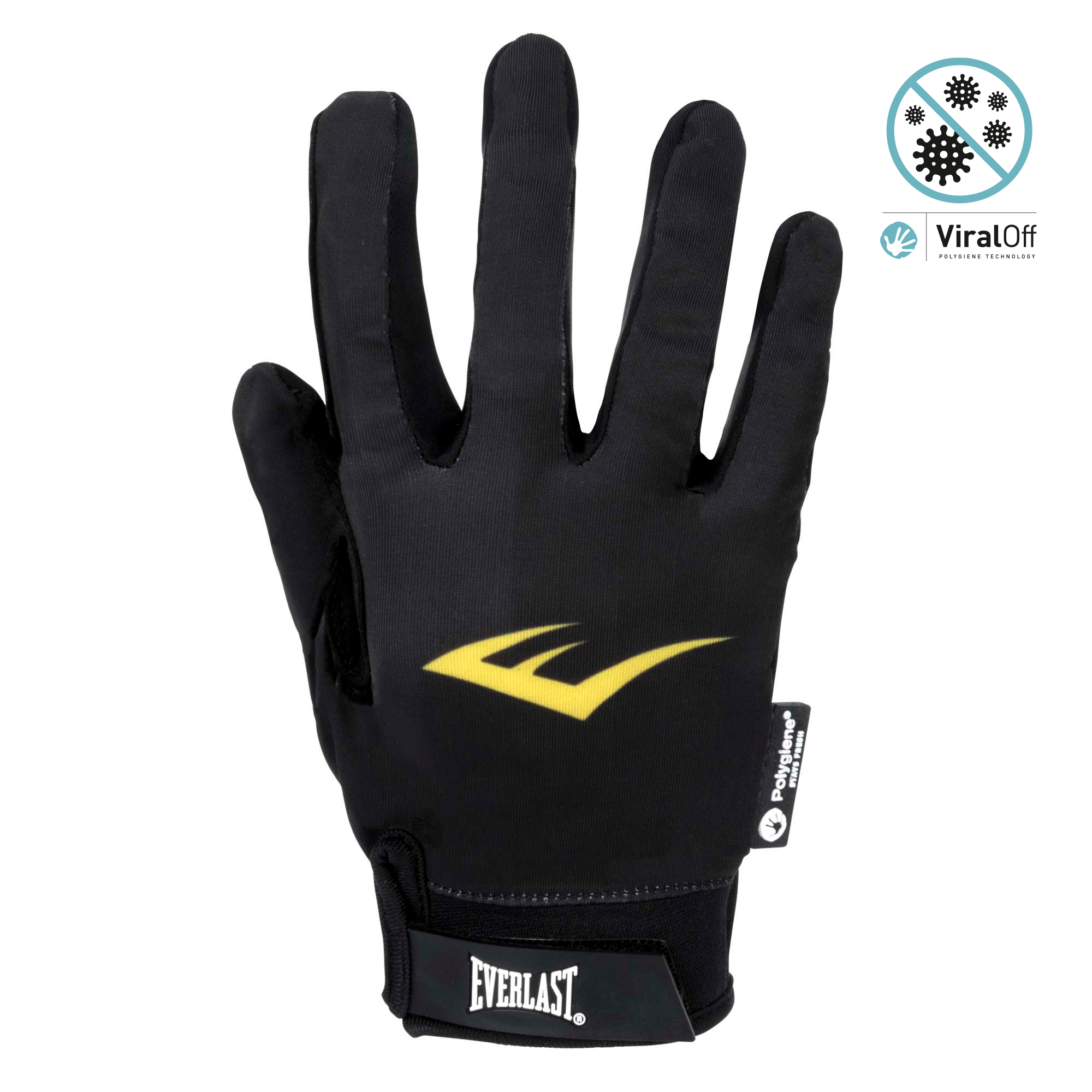 Everlast Full Finger Workout Gloves With Polygiene ViralOff Black