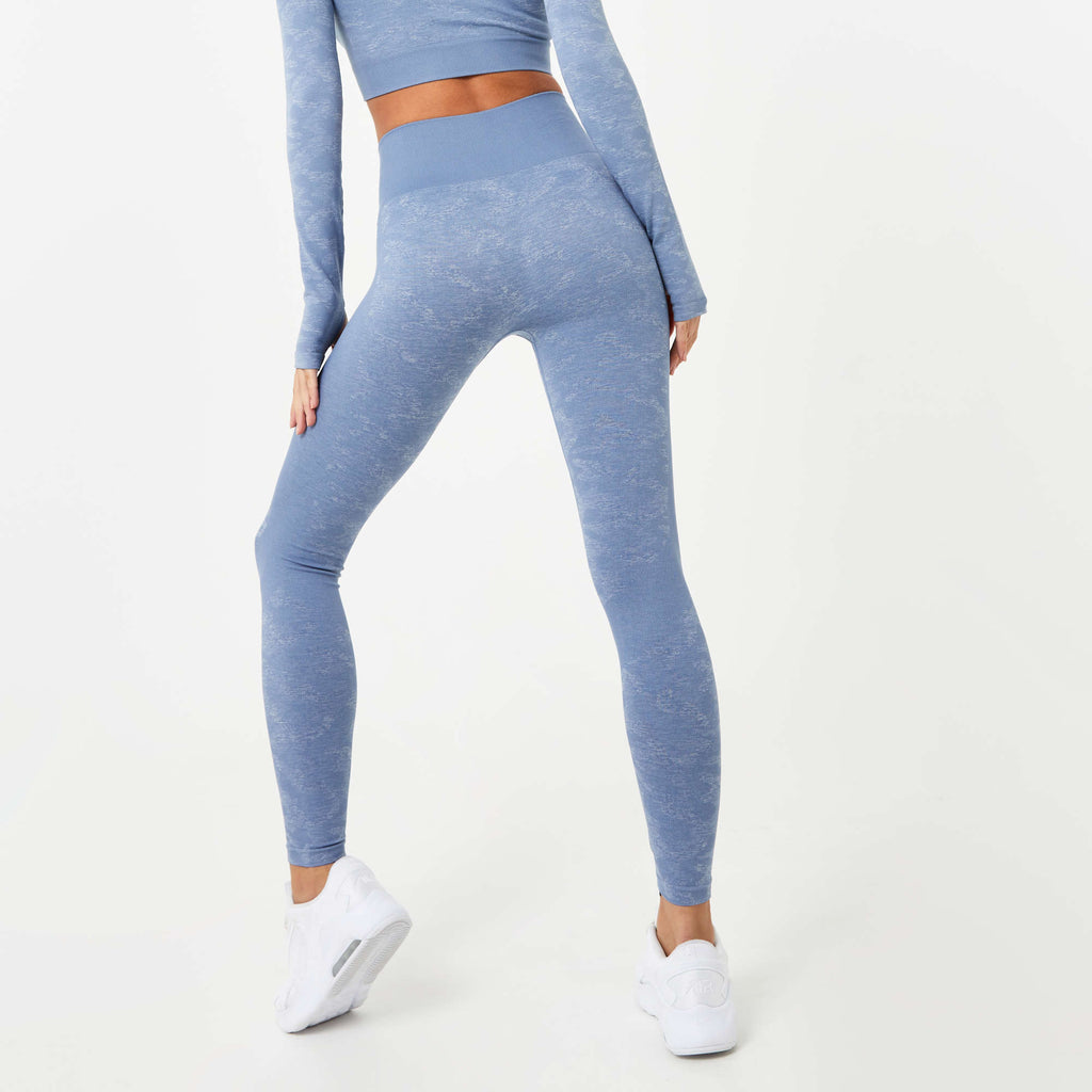 Shein Womens Blue Camaflouge Print Gym Leggings Size Medium *Squat