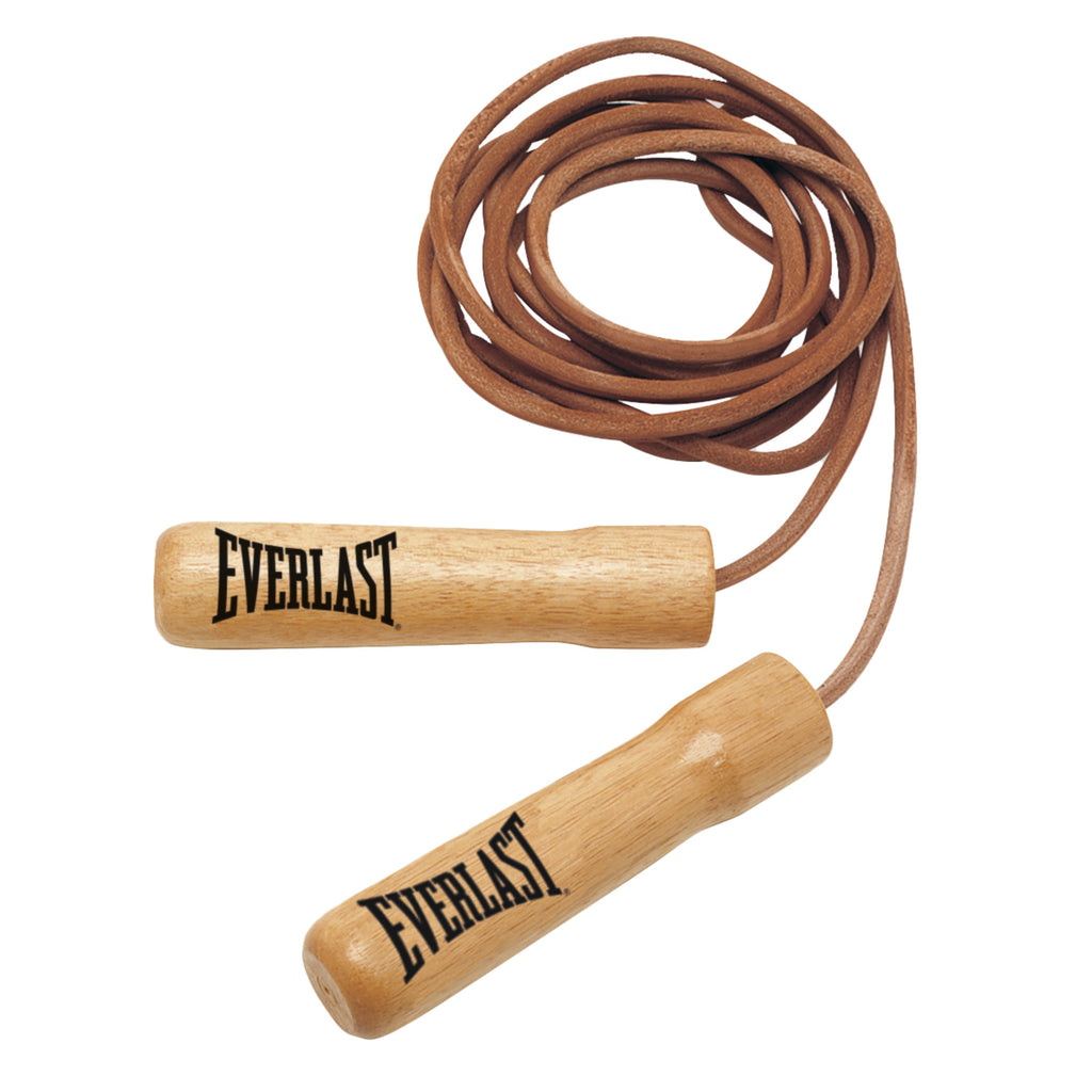 Leather Jump Rope With Wooden Handles - Everlast Canada Leather Jump Rope With Wooden Handles Brown / ONE SIZE