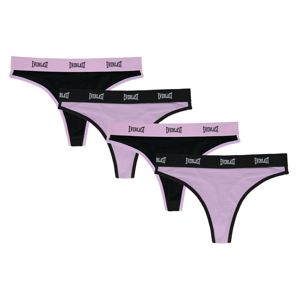 4 Pack Thongs - Everlast Canada 4 Pack Thongs Black/Purple/Blush / LARGE