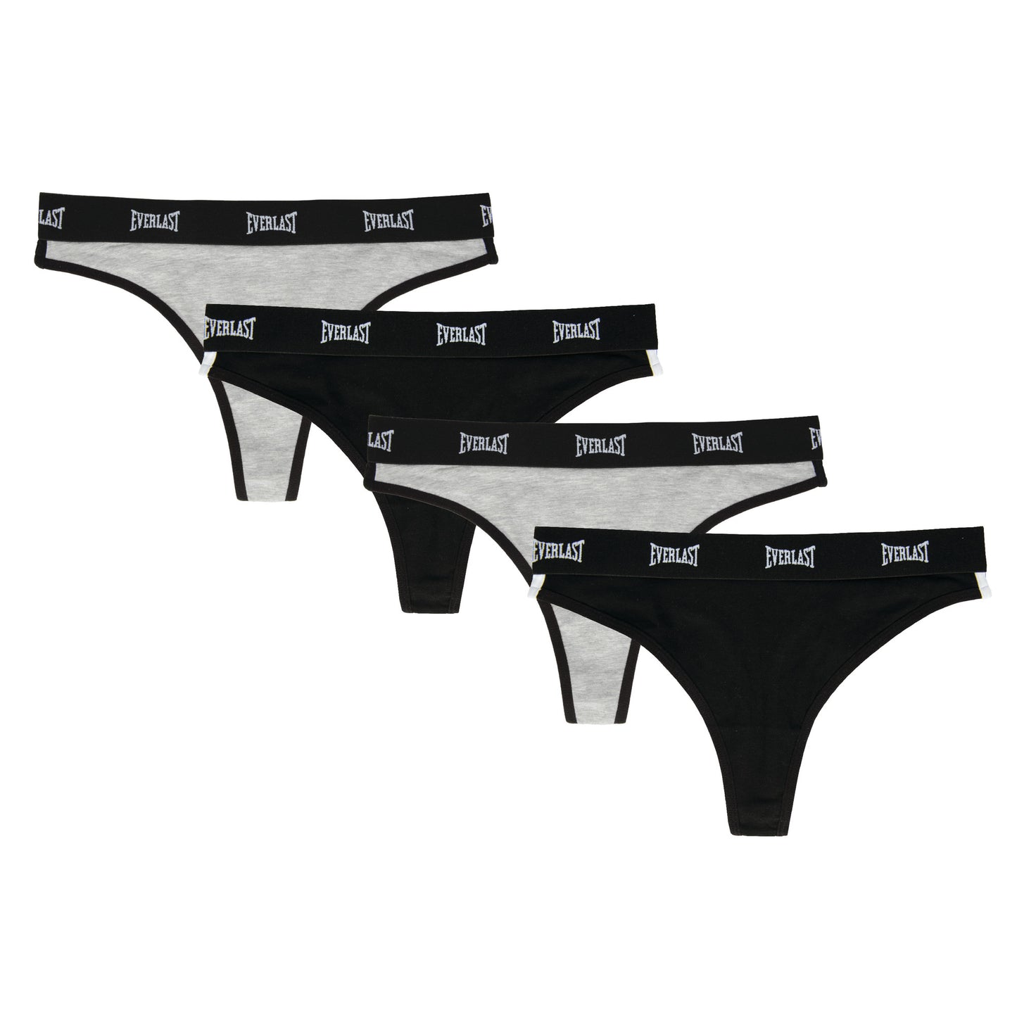 4 Pack Thongs - Everlast Canada 4 Pack Thongs Black/Grey / LARGE