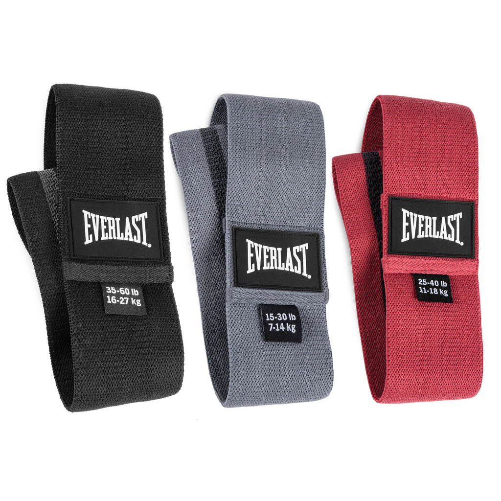Woven Resistance Bands Set - Set Of 3 - Everlast Canada Woven Resistance Bands Set - Set Of 3 Red/Grey/Black / ONE SIZE