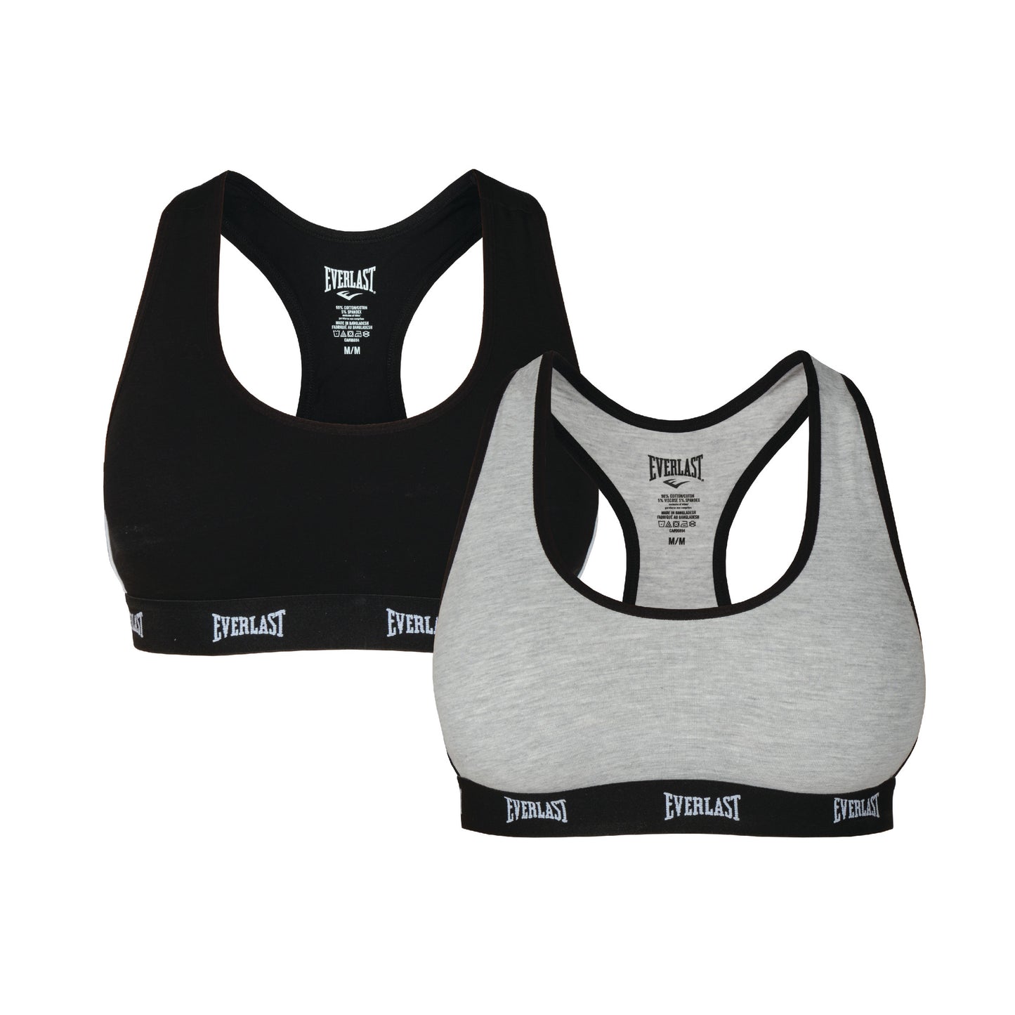 2 Pack Sports Bra - Everlast Canada 2 Pack Sports Bra Black/Grey / LARGE