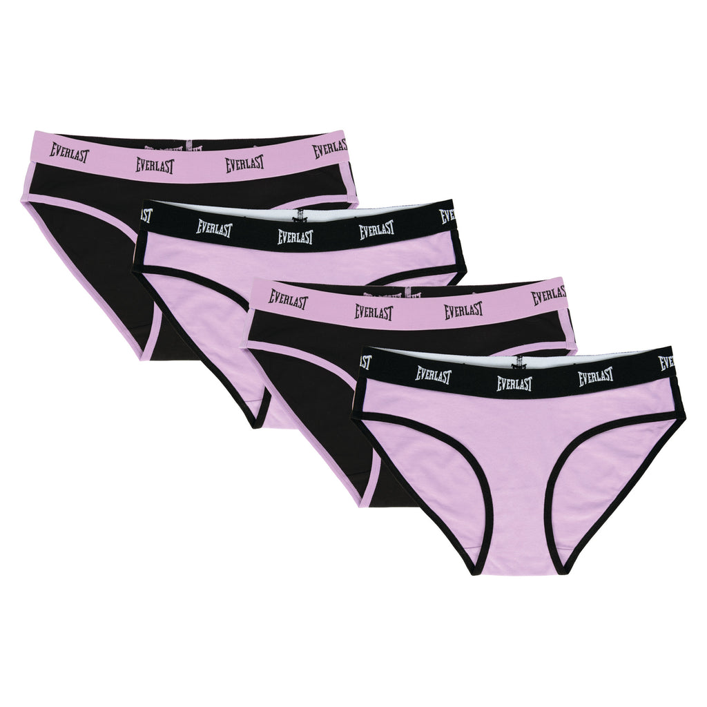 Women's 4 Pack Bikini Briefs - Everlast Canada Women's 4 Pack Bikini Briefs Black/Purple/Blush / LARGE