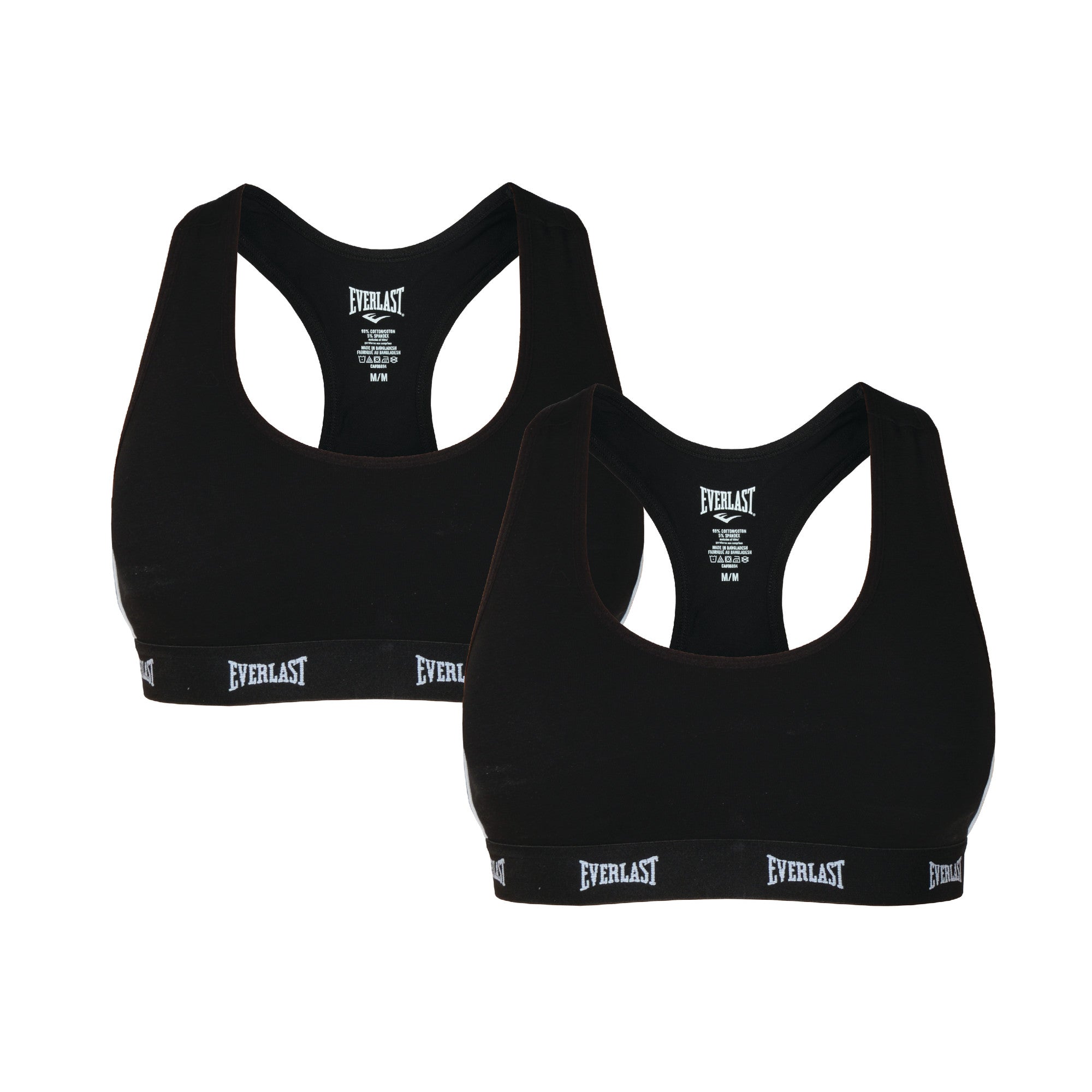 2 Pack Sports Bra - Everlast Canada 2 Pack Sports Bra Black / LARGE